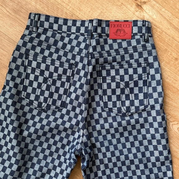 Fiorucci Women’s Blue Denim Checkered Jeans - Picture 4 of 5